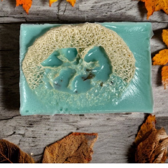 HAND CRAFTED Shea Butter Loofah Soap - Orange Creamsicle (Orange Round) - Picture 5 of 5